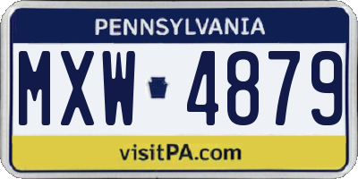 PA license plate MXW4879