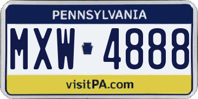 PA license plate MXW4888