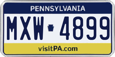 PA license plate MXW4899