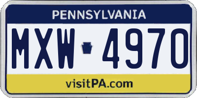 PA license plate MXW4970