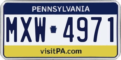 PA license plate MXW4971