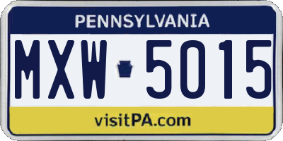 PA license plate MXW5015