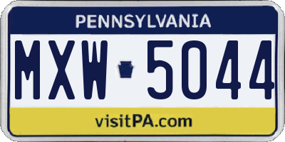 PA license plate MXW5044