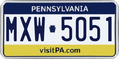 PA license plate MXW5051