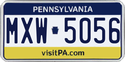 PA license plate MXW5056