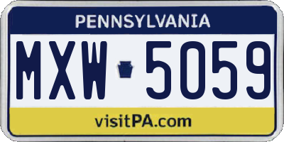PA license plate MXW5059