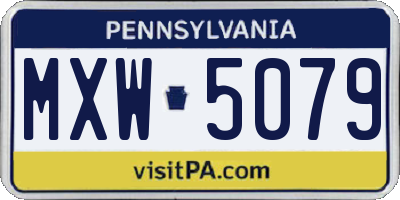 PA license plate MXW5079