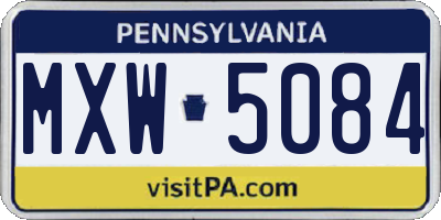 PA license plate MXW5084