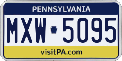 PA license plate MXW5095