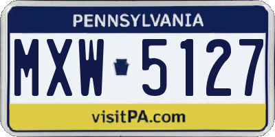 PA license plate MXW5127