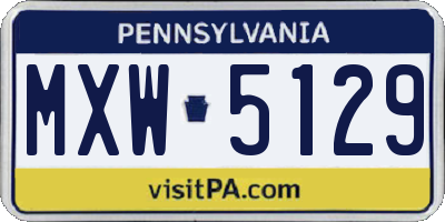 PA license plate MXW5129