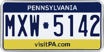 PA license plate MXW5142