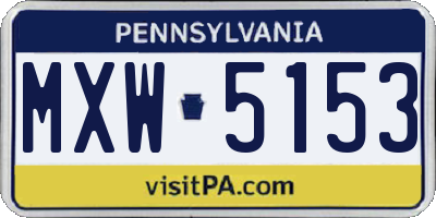 PA license plate MXW5153