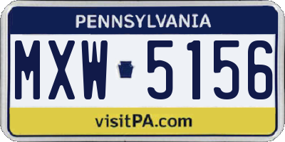 PA license plate MXW5156
