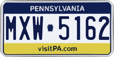PA license plate MXW5162