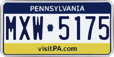 PA license plate MXW5175