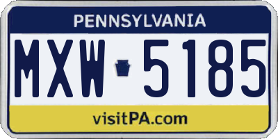 PA license plate MXW5185