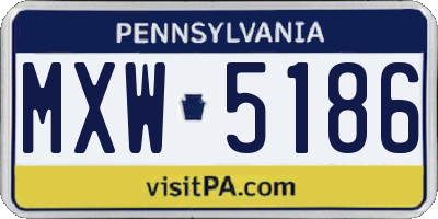 PA license plate MXW5186