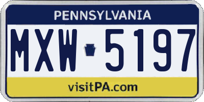PA license plate MXW5197
