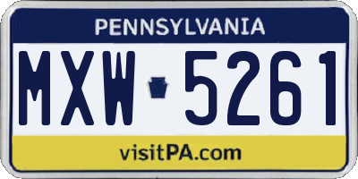 PA license plate MXW5261