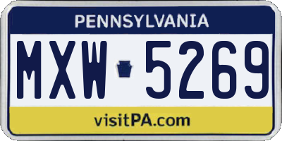 PA license plate MXW5269
