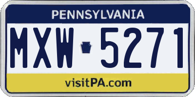 PA license plate MXW5271