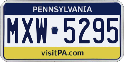 PA license plate MXW5295