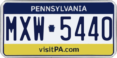 PA license plate MXW5440