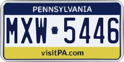 PA license plate MXW5446
