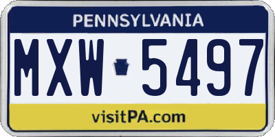 PA license plate MXW5497