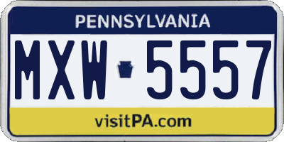 PA license plate MXW5557