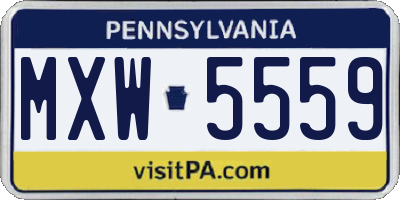 PA license plate MXW5559