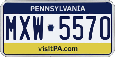 PA license plate MXW5570