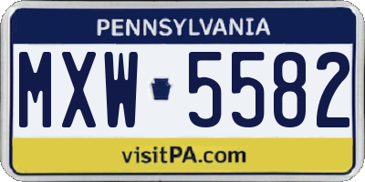 PA license plate MXW5582