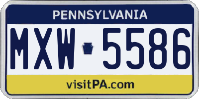 PA license plate MXW5586