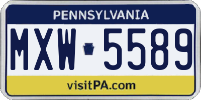PA license plate MXW5589