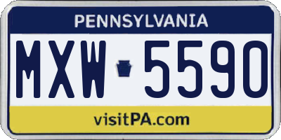 PA license plate MXW5590