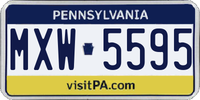 PA license plate MXW5595