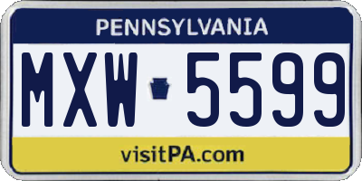 PA license plate MXW5599