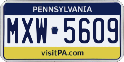PA license plate MXW5609