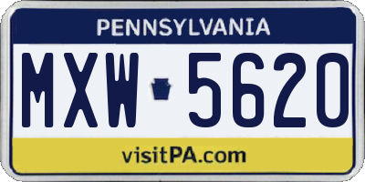 PA license plate MXW5620
