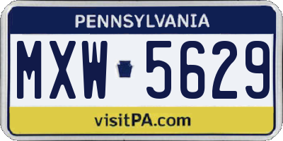 PA license plate MXW5629