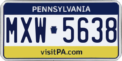 PA license plate MXW5638