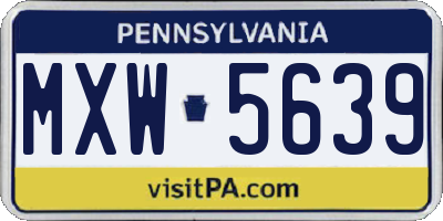 PA license plate MXW5639