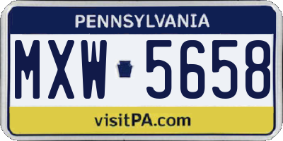PA license plate MXW5658