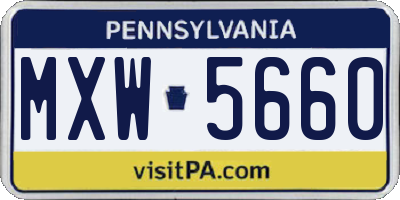 PA license plate MXW5660
