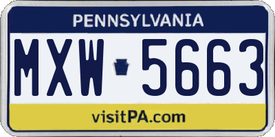PA license plate MXW5663