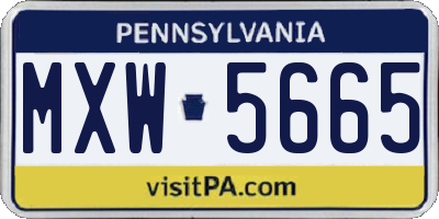 PA license plate MXW5665