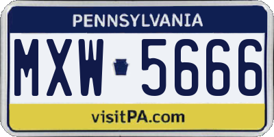 PA license plate MXW5666