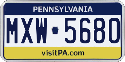 PA license plate MXW5680